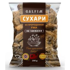 Сухарі з пророщеного жита на заквасці, Galfim, 200г