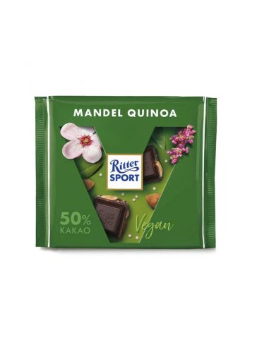 Шоколад веганський темний з цільним мигдалем та кіноа, Ritter Sport, 100г