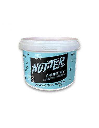 Паста арахісова Crunchy з кокосом та медом, Nutter, пластик, 300г