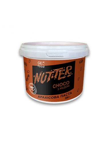 Паста арахісова Choco з какао та медом, Nutter, пластик, 300г
