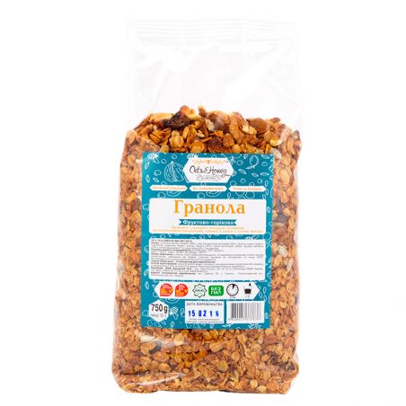 Гранола фруктово-горіхова, O&H, 750г