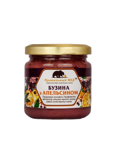 Правильний мед з бузиною та апельсином, 260г