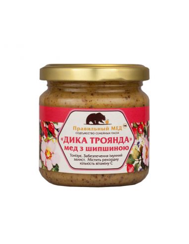 Правильний мед з шипшиною, 250мл