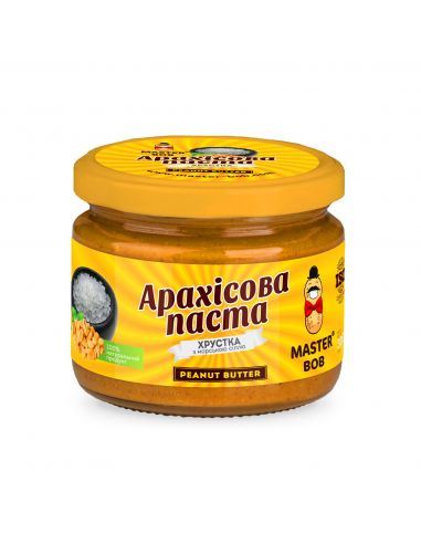Паста арахісова з морською сіллю хрустка, Майстер Боб, 200г.