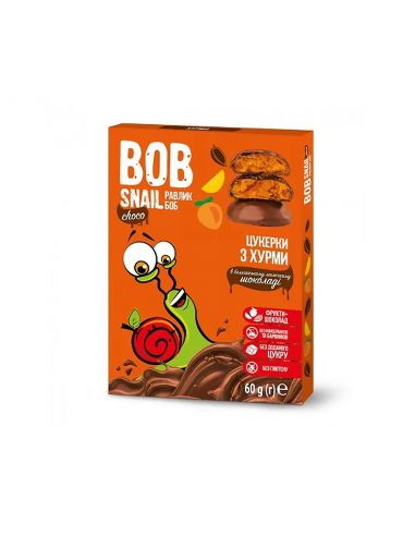 Натуральні цукерки з хурми в бельгійському молочному шоколаді bob snail (Равлик Боб), 60г