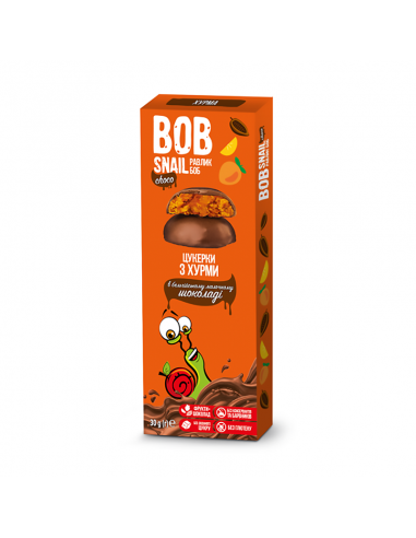 Натуральні цукерки з хурми в бельгійському молочному шоколаді bob snail (Равлик Боб), 30г
