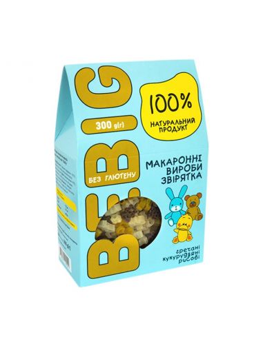 Макаронні вироби без глютену Мікс фігурний, Bebig, 300г