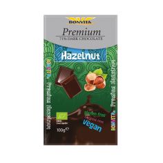 Шоколад чорний 71% з лісовим горіхом, BonVita, 100г.