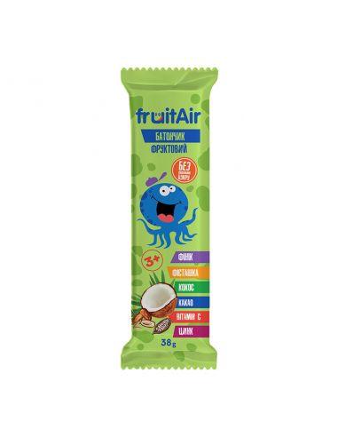 Батончик фруктовий Фінік з фісташками та кокосовою стружкою, Fruit Air, 38г
