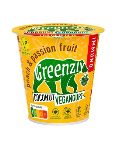 Йогурт веганський персик та маракуйя, Greenzly, 130г