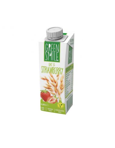 Молоко ультрапастеризоване вівсяне з наповнювачем Полуниця, 1,5%, Green Smile, 260г