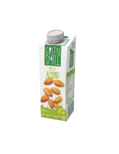 Молоко ультрапастеризоване рисово-мигдальне, 1,5%, Green Smile, 257г