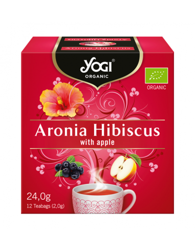 Чай з Аронія та Гібіскус Біо, Aronia Hibiscus Organic, Yogi Tea, пакет 2,2г