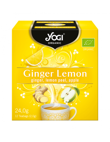 Чай з Імбір та Лимон Біо, Ginger Lemon Organic, Yogi Tea, пакет 2,2г