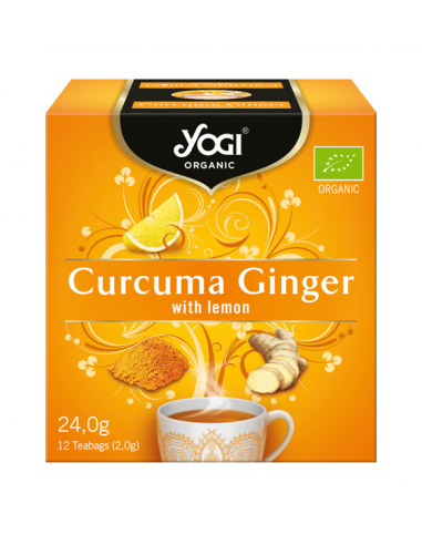Чай з Куркума та Імбир Біо, Curcuma Ginger Organic, Yogi Tea, пакет 2,2г