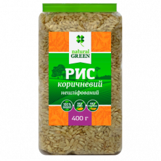 Рис коричневий цільнозерновий, NATURAL GREEN, 400г