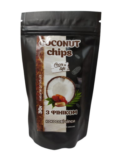 Чіпси кокосові з фініком, Cocos Life,...
