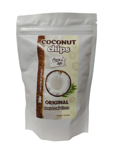 Чіпси кокосові Original, Cocos Life, 30г