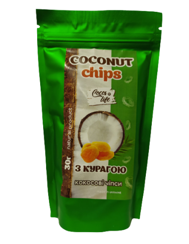 Чіпси кокосові з курагою, Cocos Life,...
