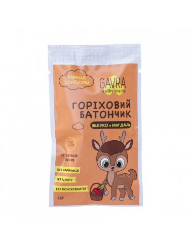 Батончик дитячий яблуко + мигдаль...