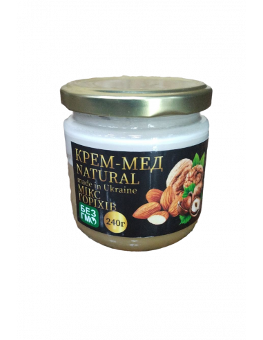Крем-мед NATURAL Мікс горіхів,...