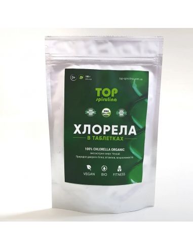 Хлорела в таблетках, Top spirulina, 100г