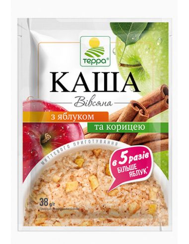Каша вівсяна з яблуком та корицею,...
