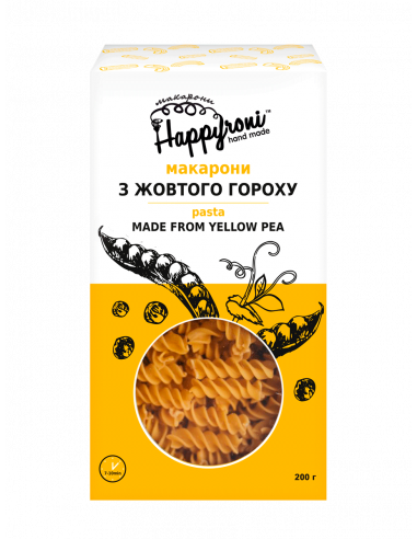 Макарони Спіральки з жовтого гороху,...