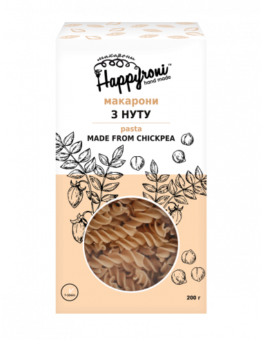 Макарони Спіральки з нуту, Happyroni,...