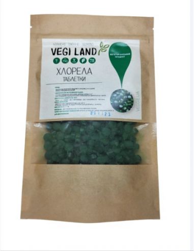 Хлорелла в таблетках, VegiLand, 75г