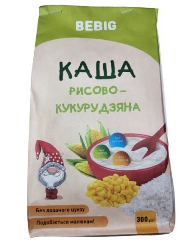 Каша рисово-кукурудзяна, Bebig, 300г