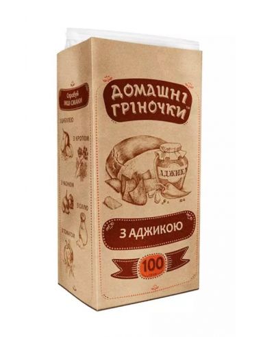 Грінки з аджикою, Домашні гріночки, 100г