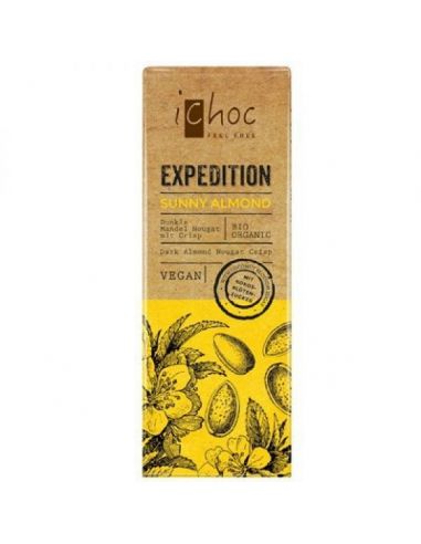 Шоколад темний мигдальний з хрусткою нугой, iChoc, 50г.